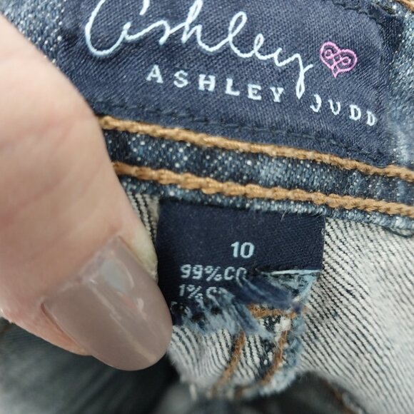 3773 Size 10 Upcycled Ashley Judd Bleach Dyed Brown And Green Bell-Bottoms. - Picture 7 of 7